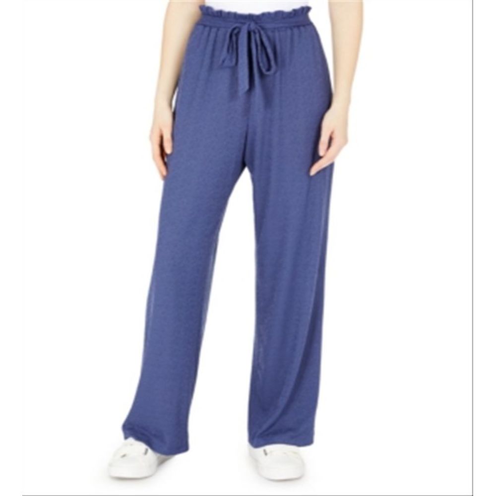BCX Junior's Paperbag Waist Soft Pants Blue Size X-Large